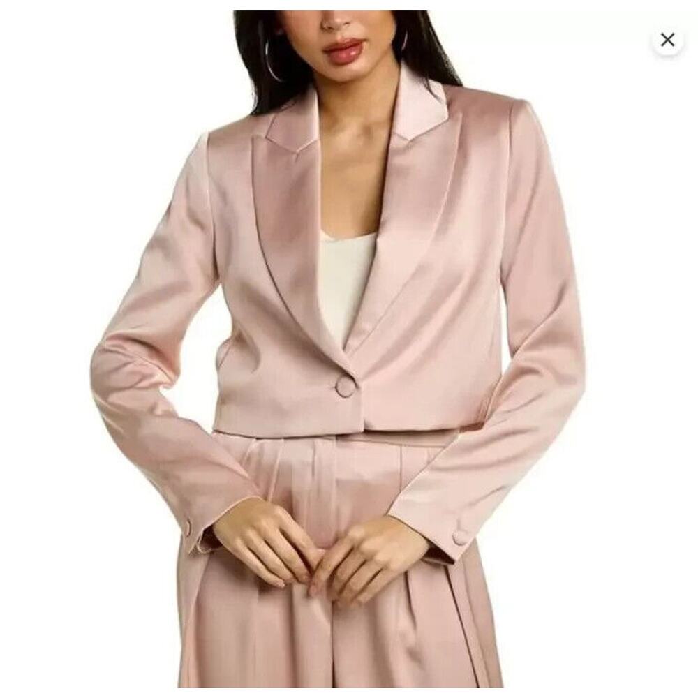 BCBG MAXAZRIA DUSTY PINK Women's Cropped Jacket Blazer Sz XL NWT $328
